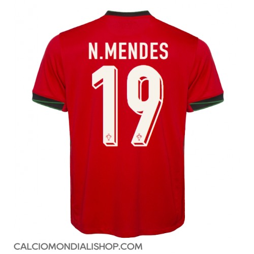 Maglie da calcio Portogallo Nuno Mendes #19 Prima Maglia Europei 2024 Manica Corta